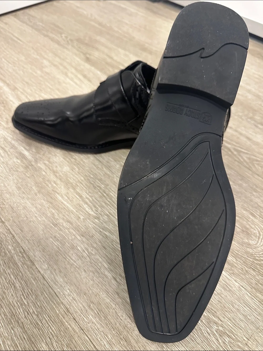 Men's Stacy Adams Kinsley Black Leather Monk Strap Dress Shoes
